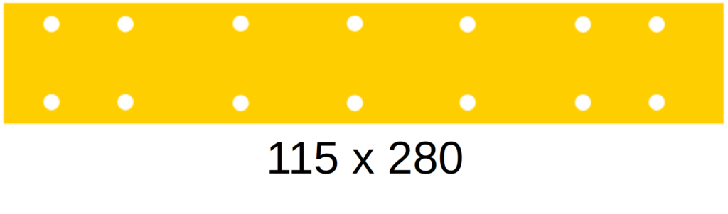 Schuurvellen B25 geel (anti-smeer) 115×280mm
